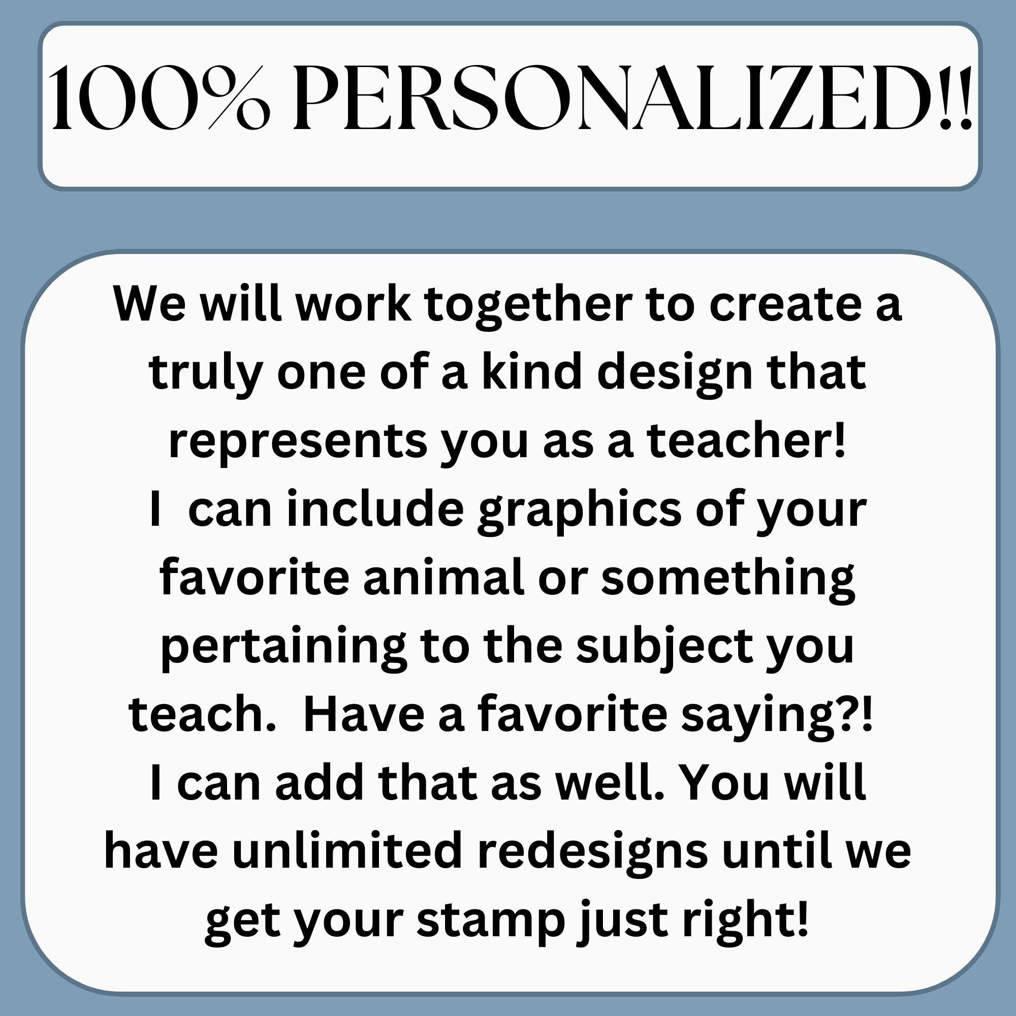Personalized Citrus Yearbook Stamp for Teachers – Self Inking Teacher Stamp – End of Year Gift