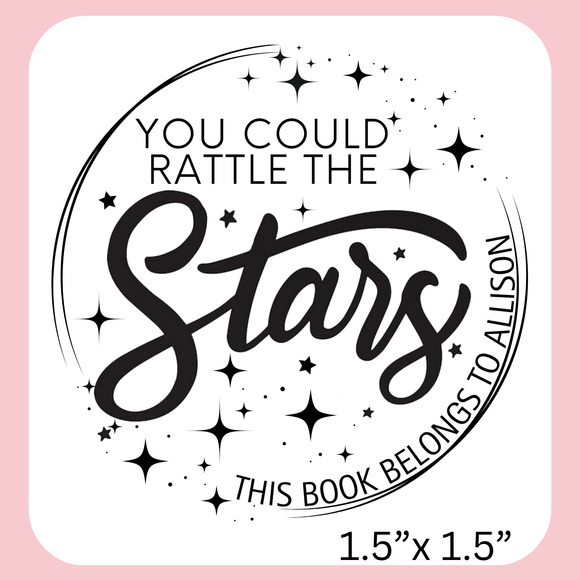 Personalized Book Stamp | Bookplate Stamp | Self Inking Library Of Stamp | Book Lover Stamp | Rattle the Stars Book Stamp