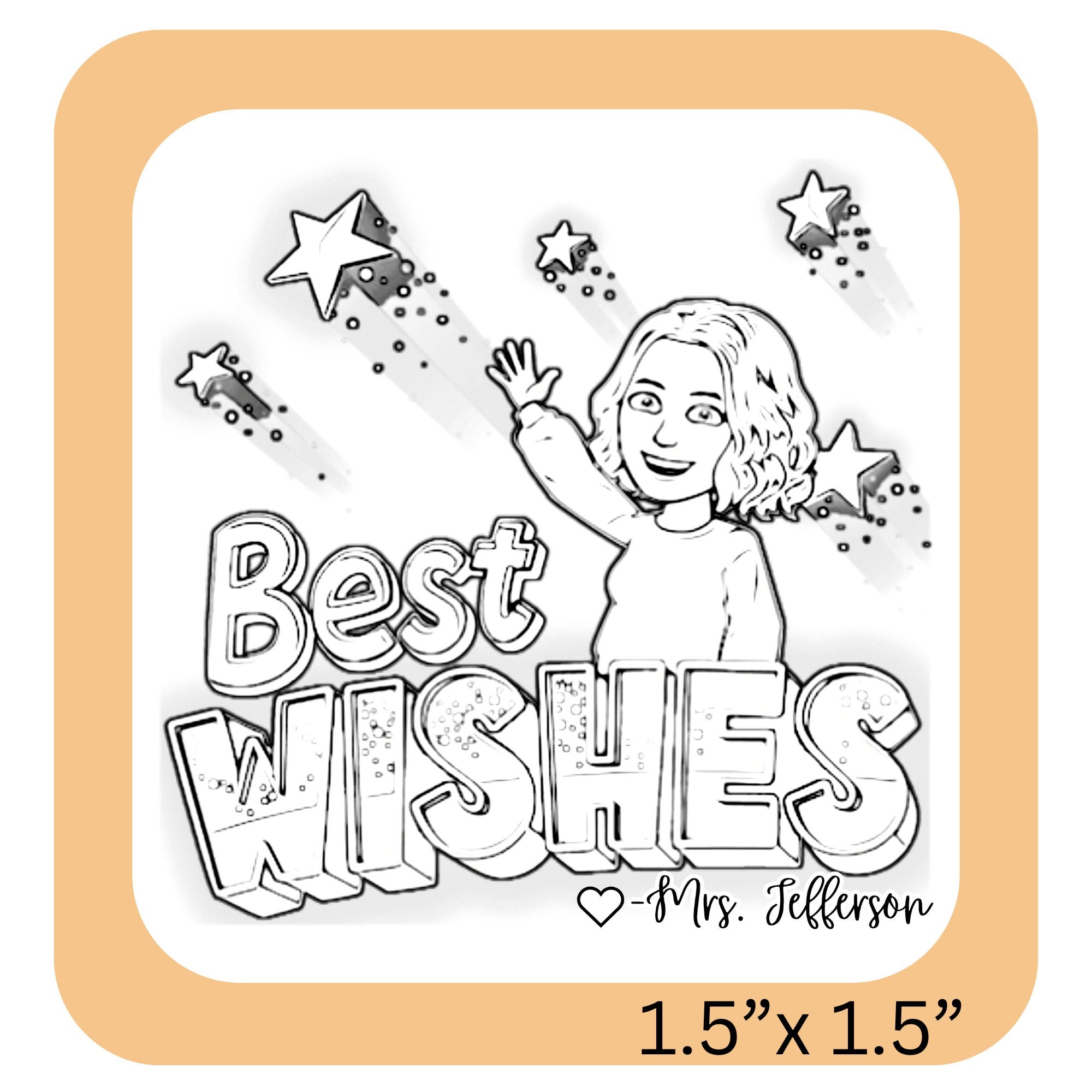 Bitmoji Teacher yearbook Stamp | Self Inking | Custom