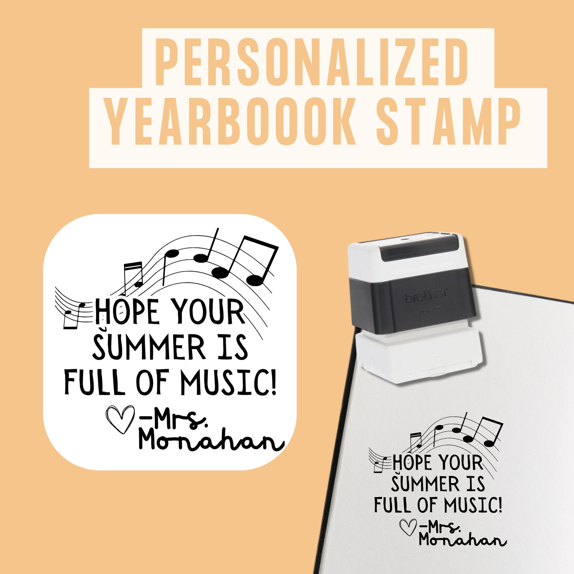 Music Yearbook Stamp | Self Inking | Custom