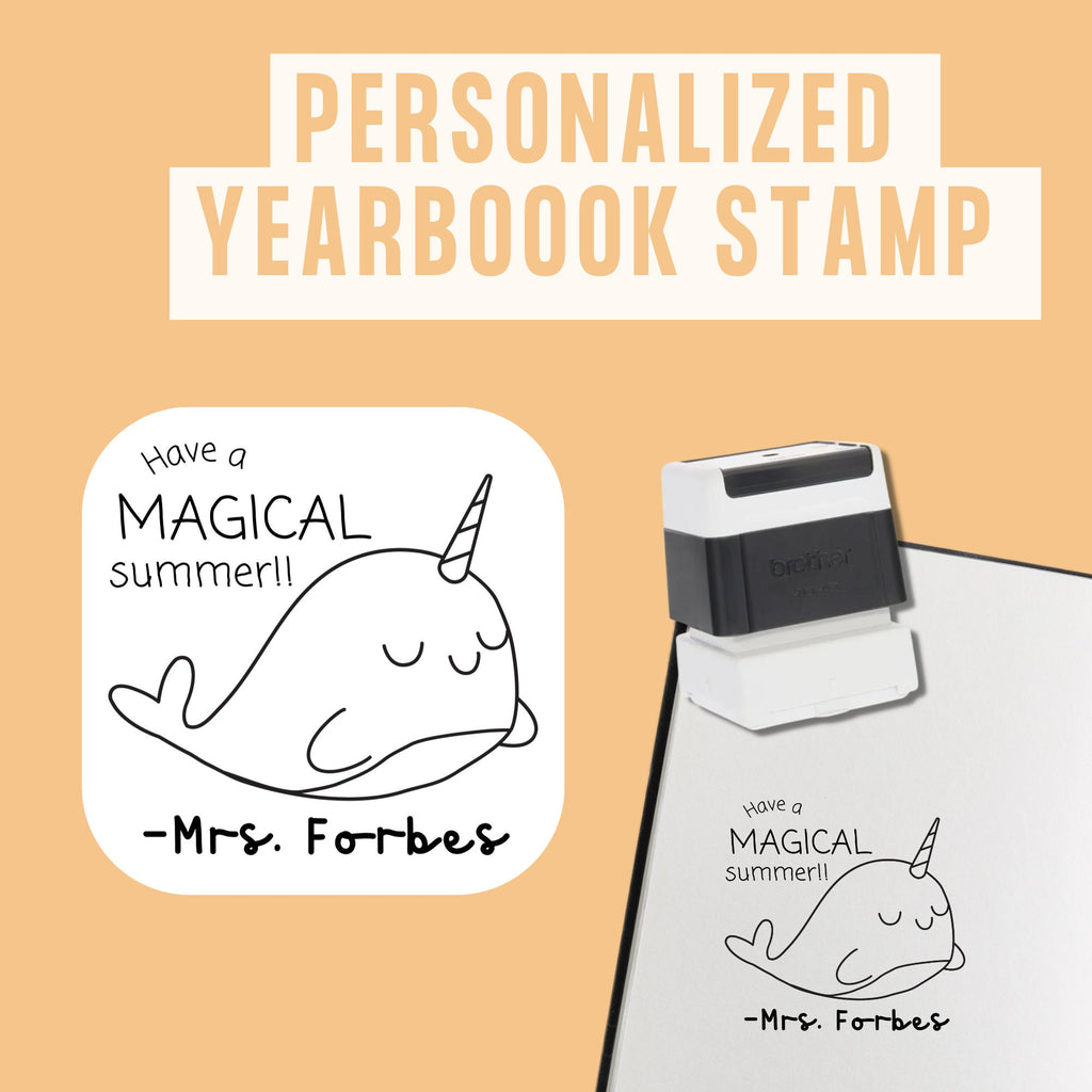 Narwhal Yearbook Stamp | Self Inking | Custom