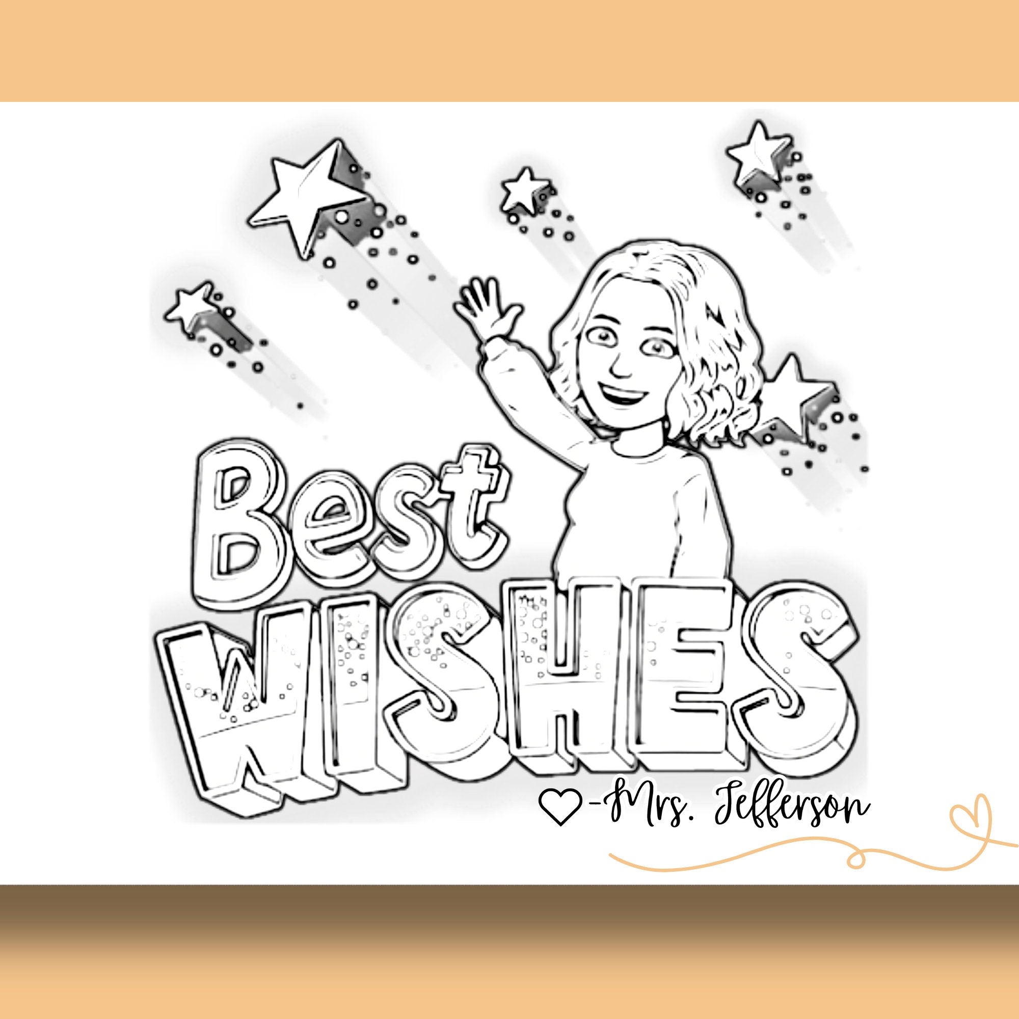 Bitmoji Teacher yearbook Stamp | Self Inking | Custom