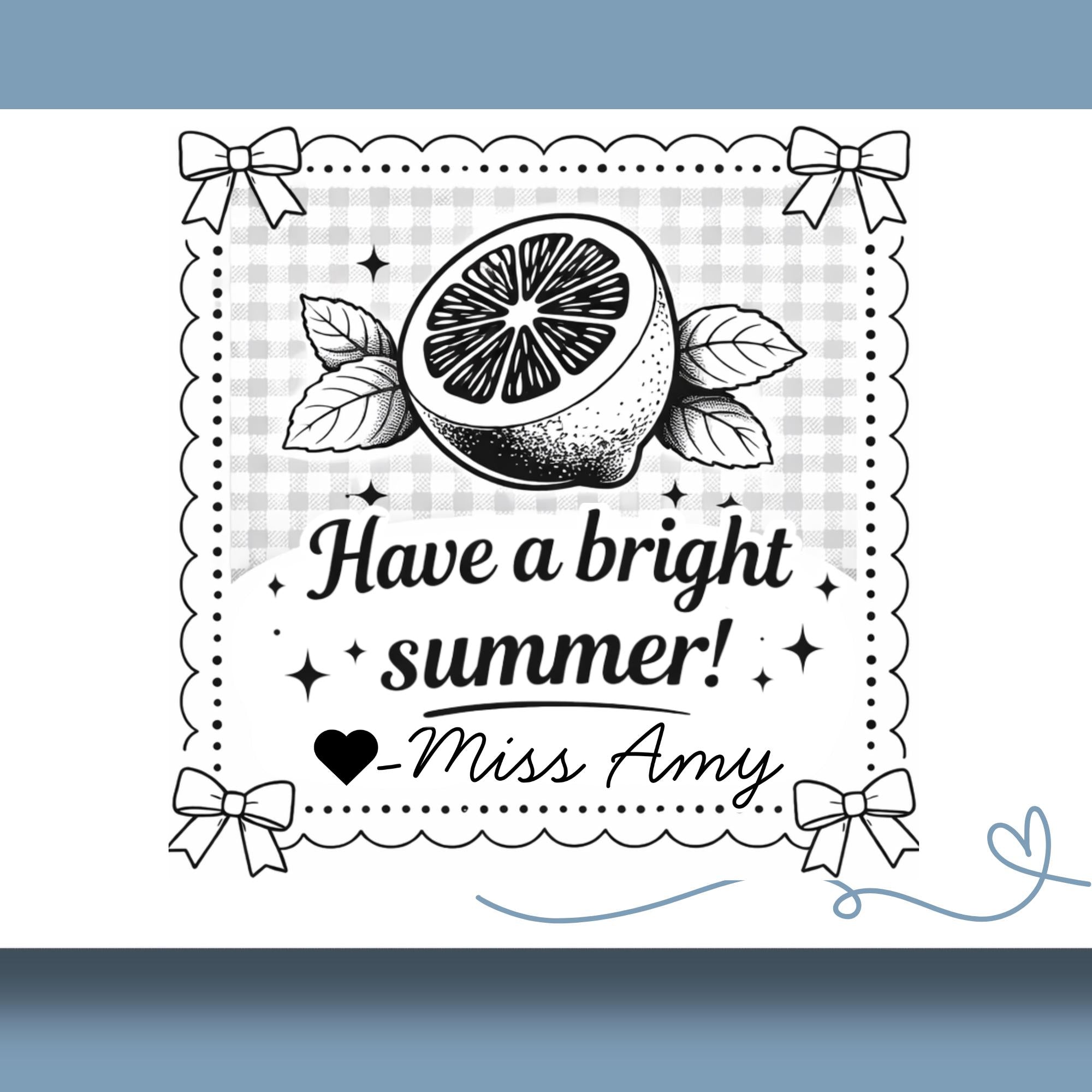 Personalized Citrus Yearbook Stamp for Teachers – Self Inking Teacher Stamp – End of Year Gift