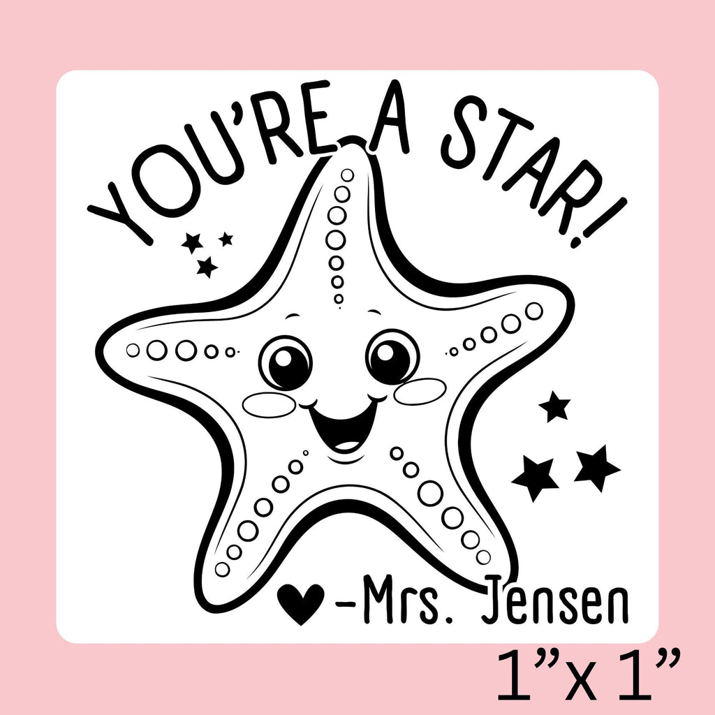MINI | High Quality | Custom Self Inking Starfish Yearbook Stamp for Teachers