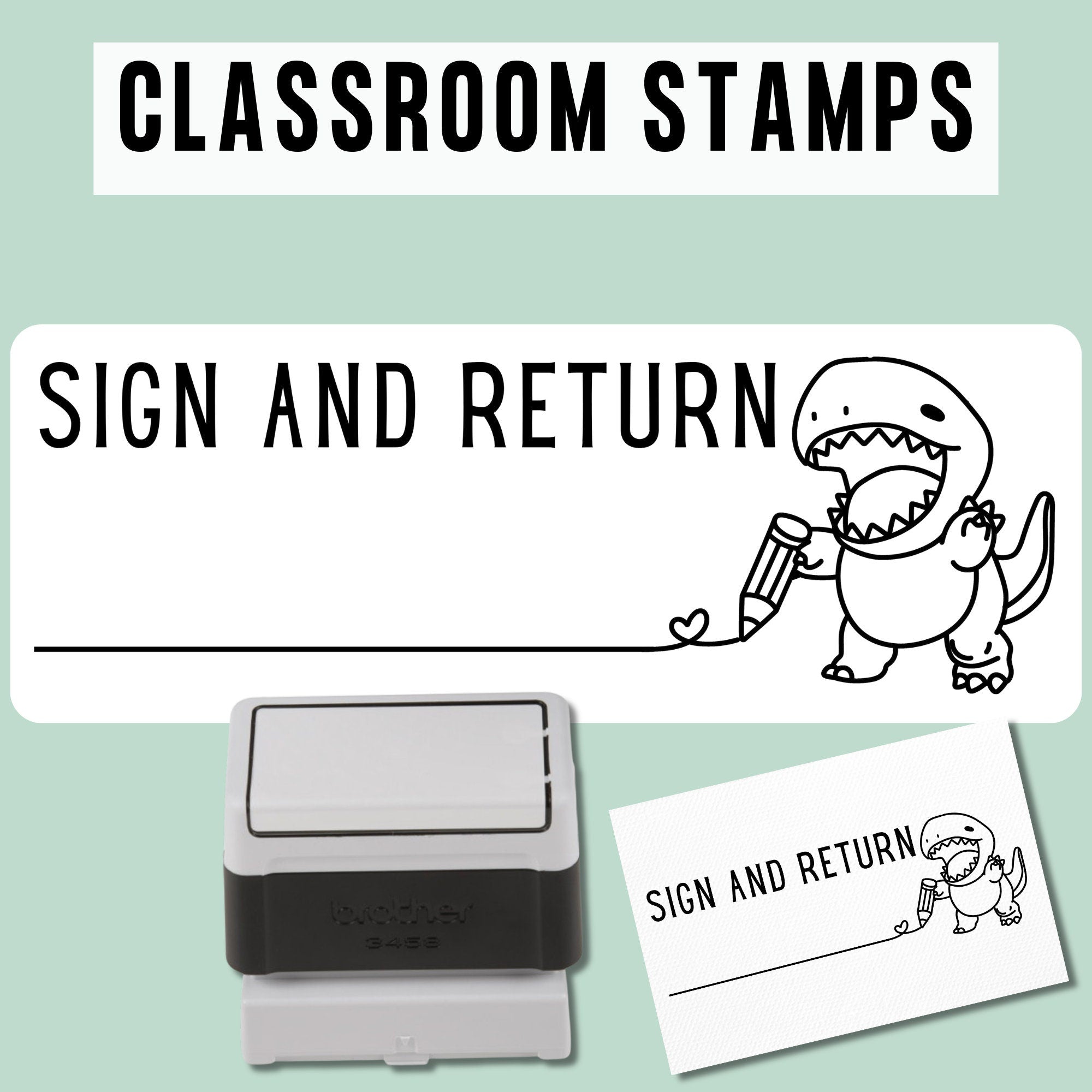 Teacher Dinosaur Classroom Stamp | Self Inking | Custom