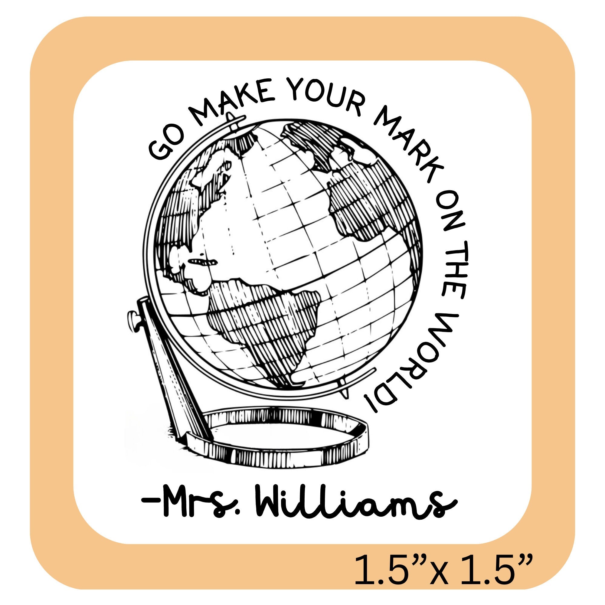 World Globe Teacher Yearbook Stamp | Self Inking | Custom