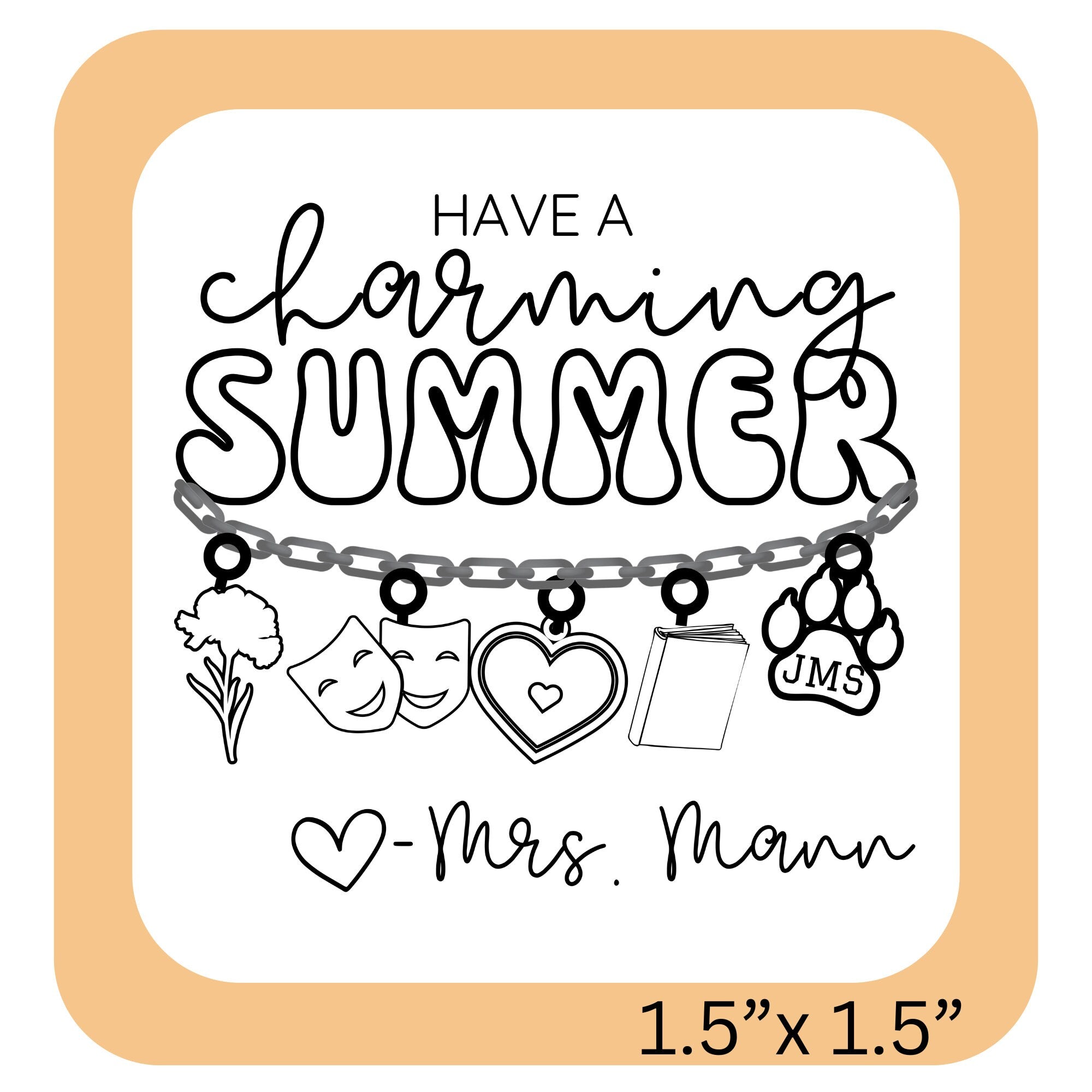 Charm Bracelet Summer Yearbook Stamp | Self Inking | Custom