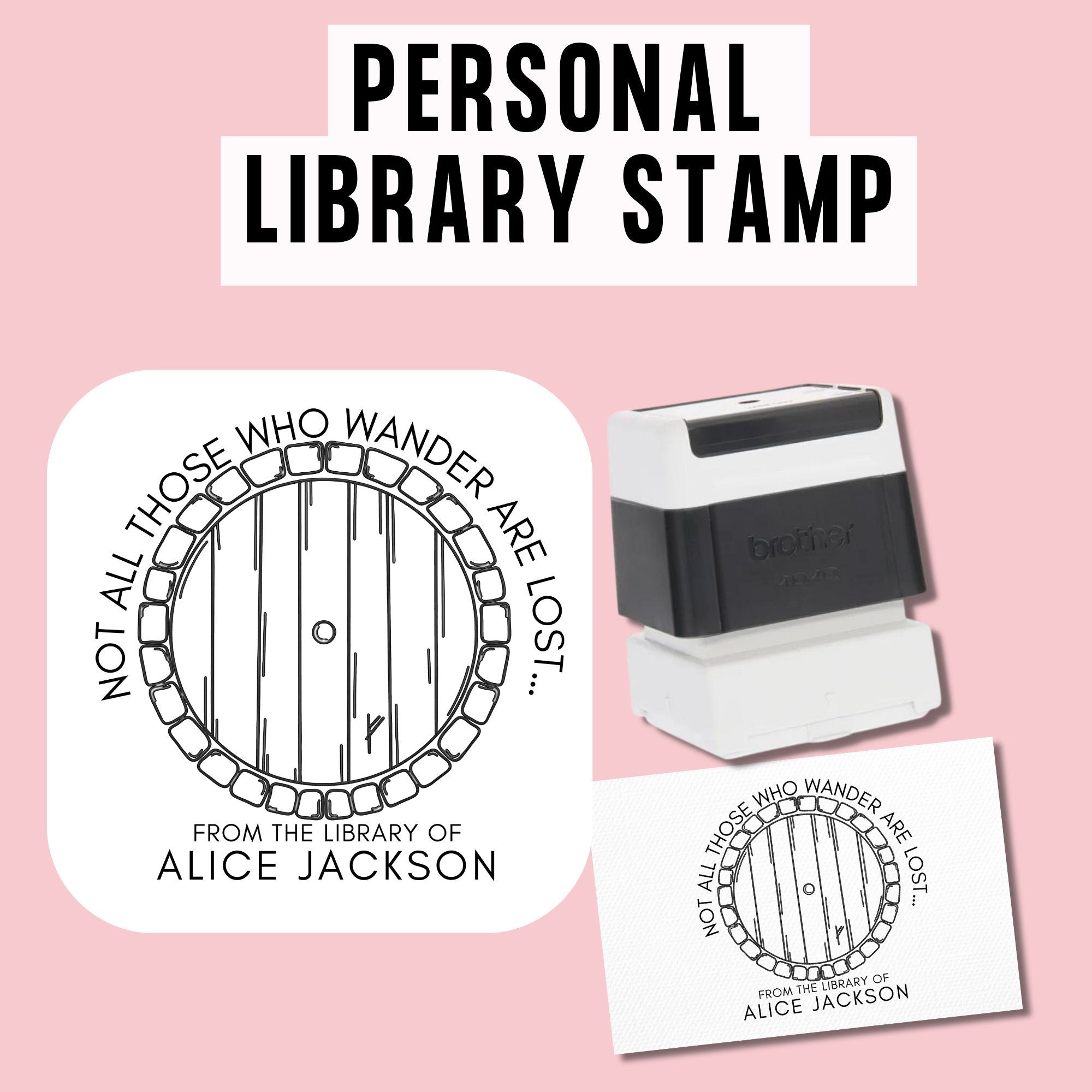 Personalized Book Stamp | Bookplate Stamp | Self Inking Library Of Stamp | Book Lover Stamp | Hobbit Book Stamp