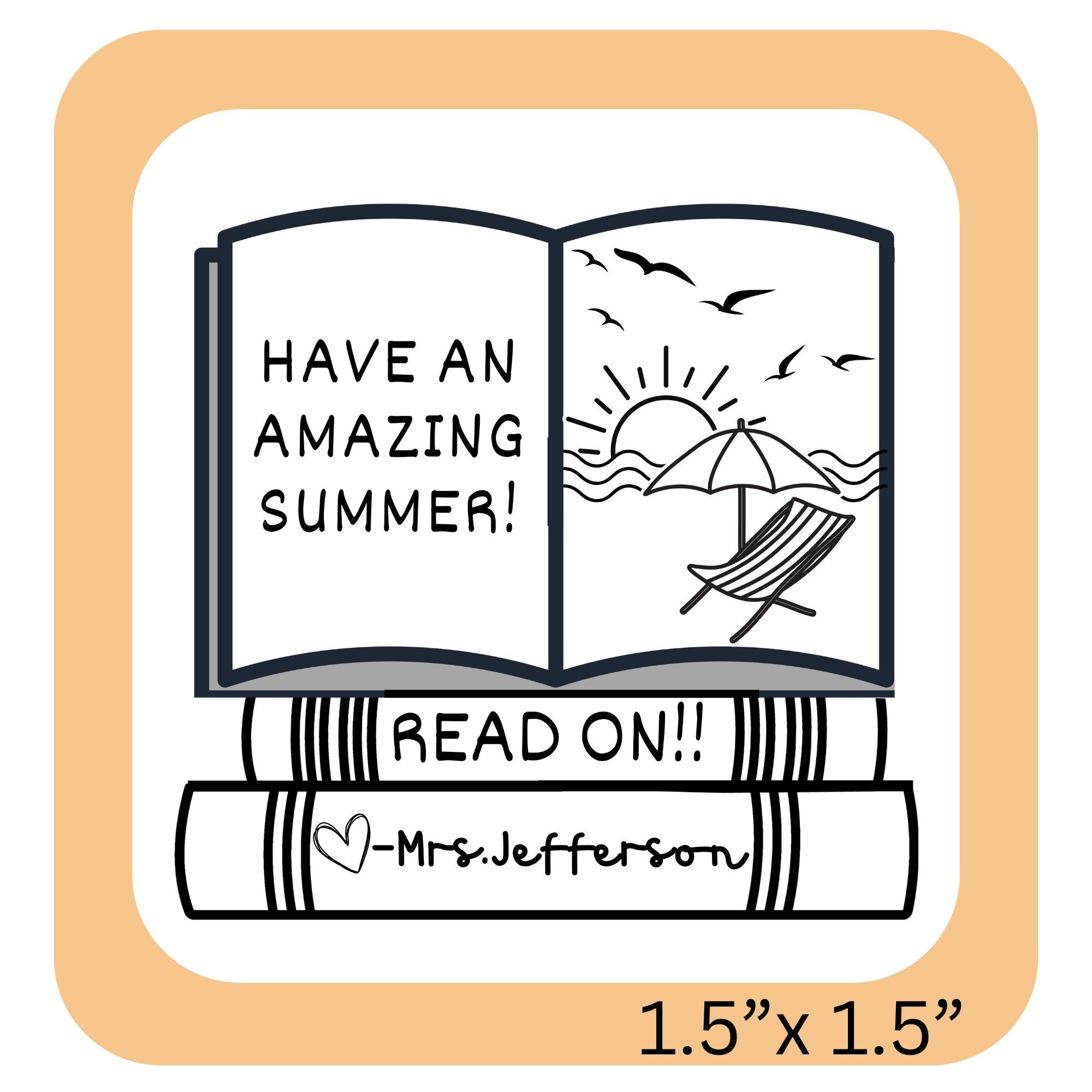Reading Book Teacher Yearbook Stamp | Self Inking | Custom