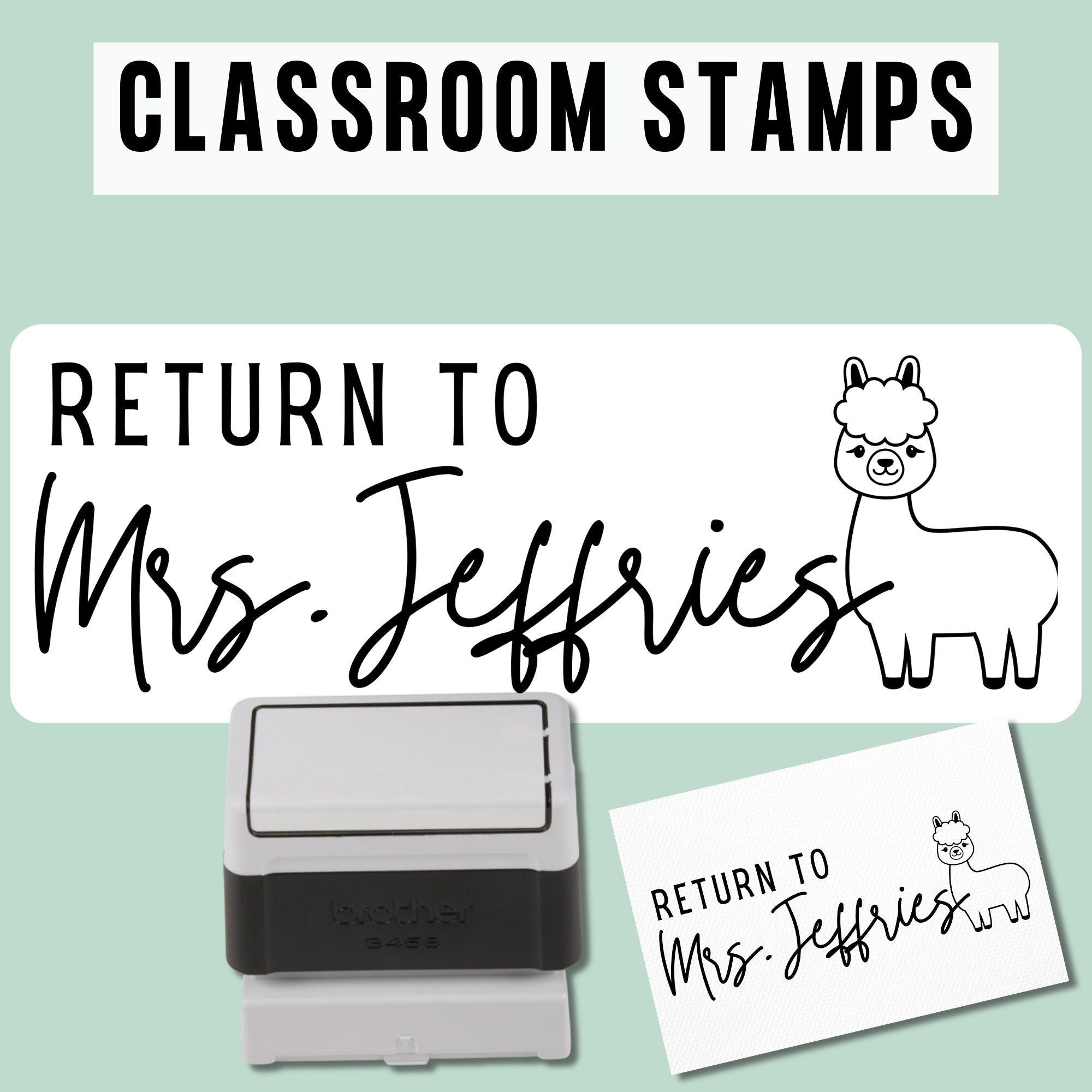 Teacher Llama Classroom Stamp | Self Inking | Custom