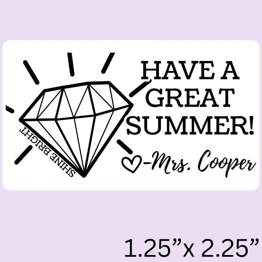 HIGH QUALITY | Custom Self Inking Shine Bright Diamond Yearbook Stamp for Teachers
