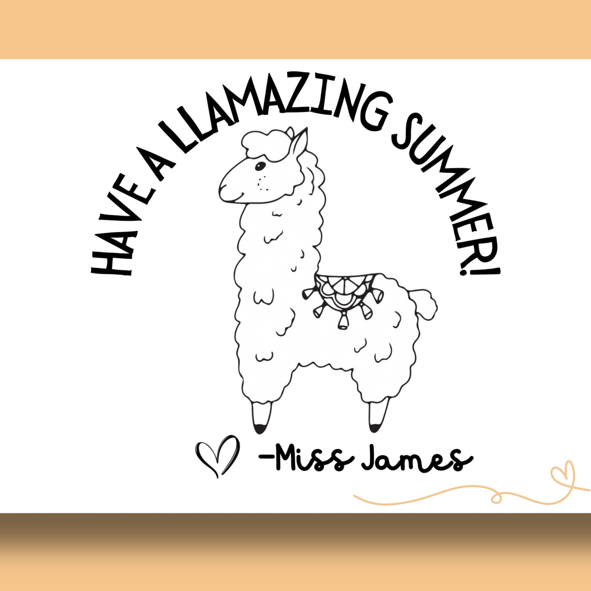 Llama Teacher Yearbook Stamp | Self Inking | Custom