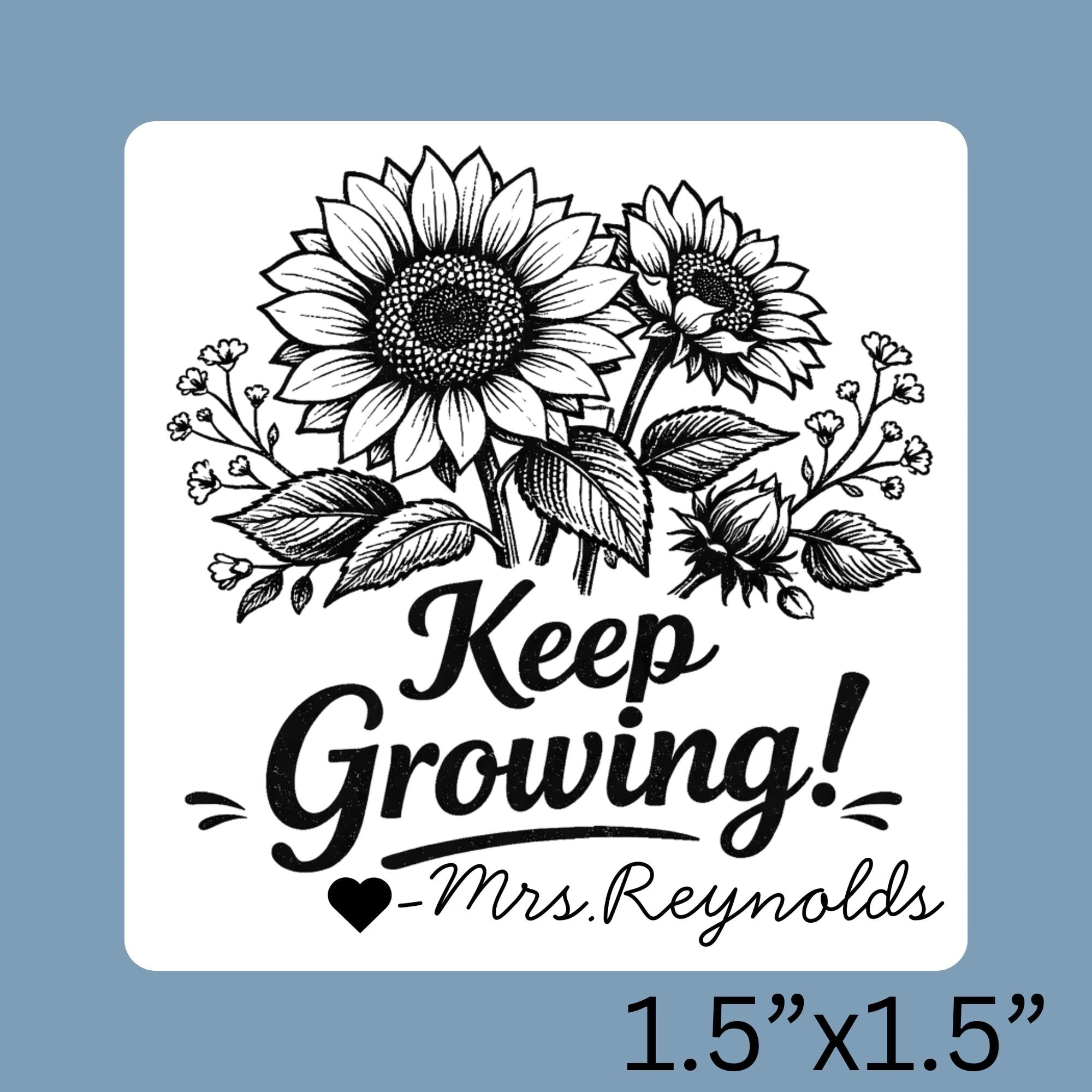 Personalized Sunflower Yearbook Stamp for Teachers – Self Inking Teacher Stamp – End of Year Gift