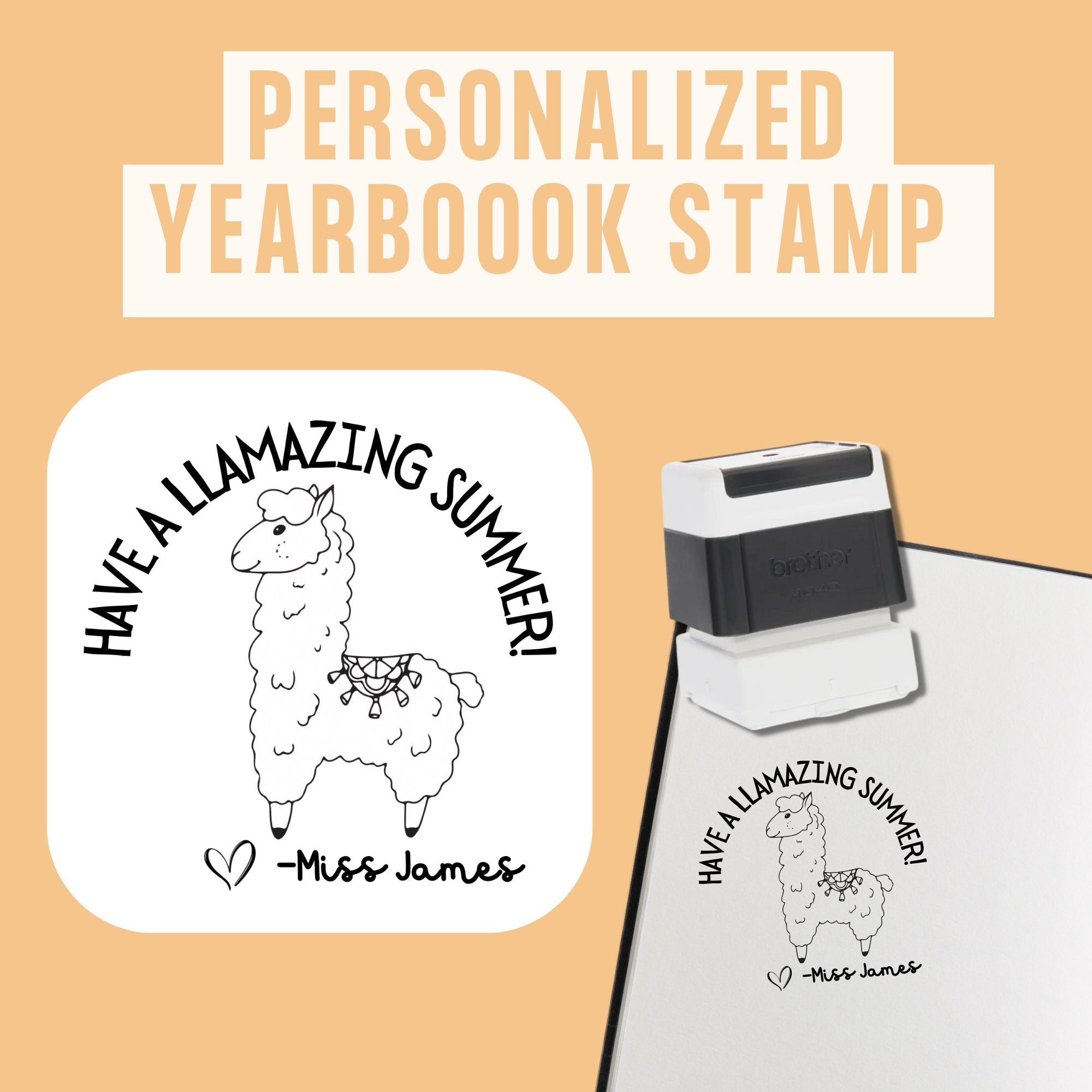 Llama Teacher Yearbook Stamp | Self Inking | Custom