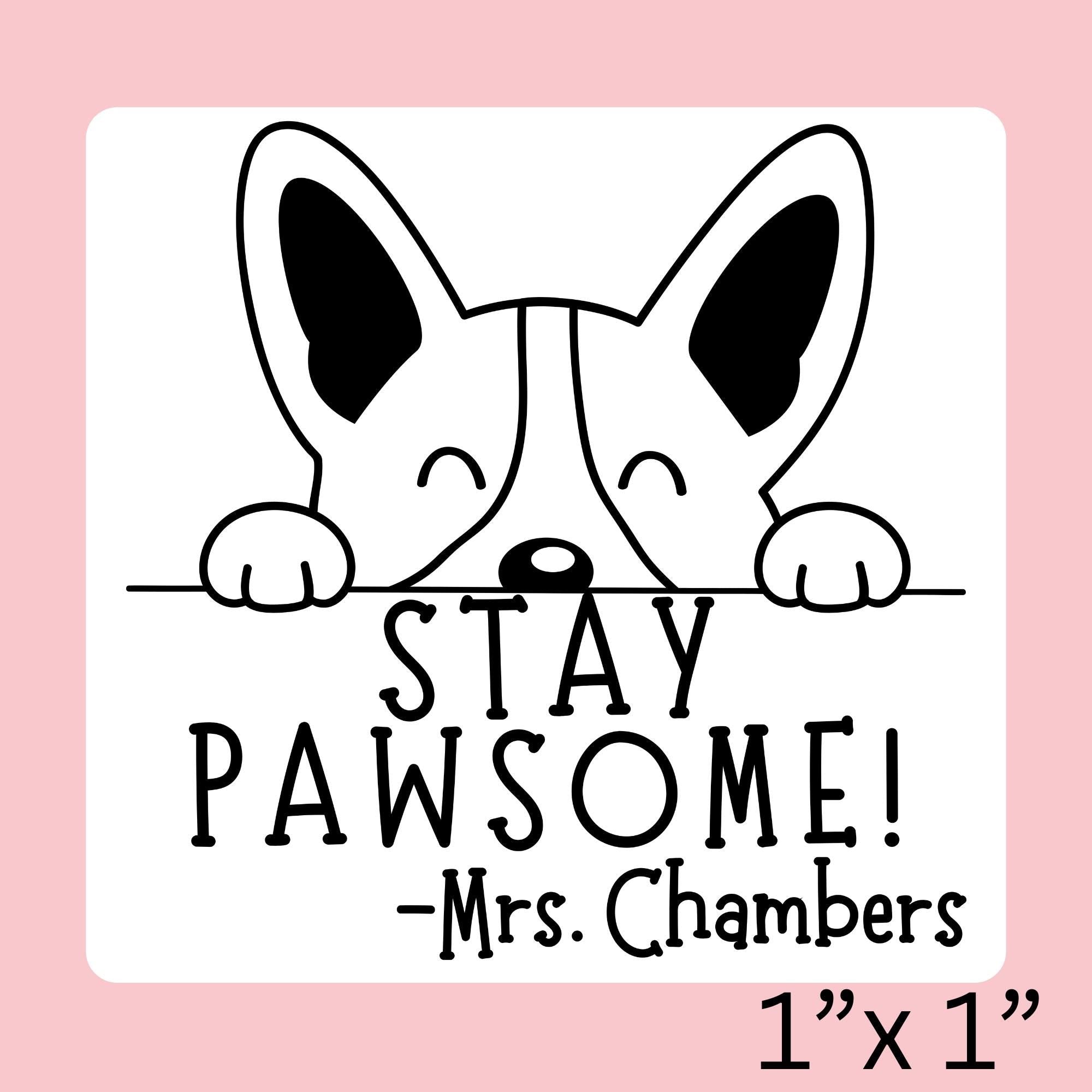 MINI | High Quality | Custom Self Inking Corgi Yearbook Stamp for Teachers