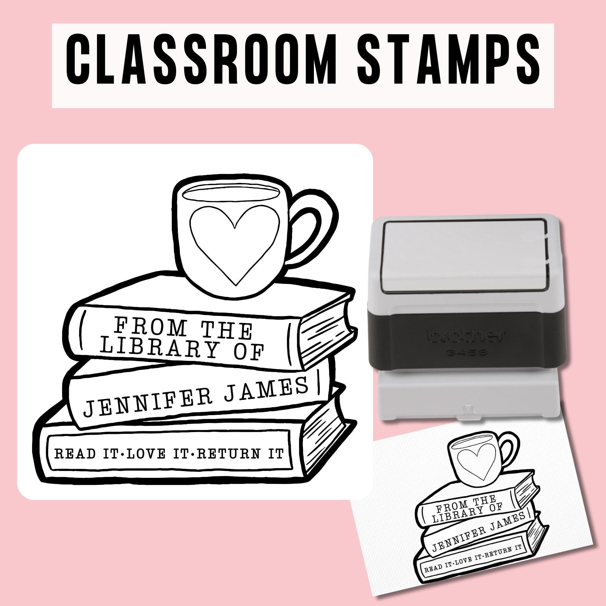 Personalized Book Stamp | Bookplate Stamp | Self Inking Library Of Stamp | Book Lover Stamp |