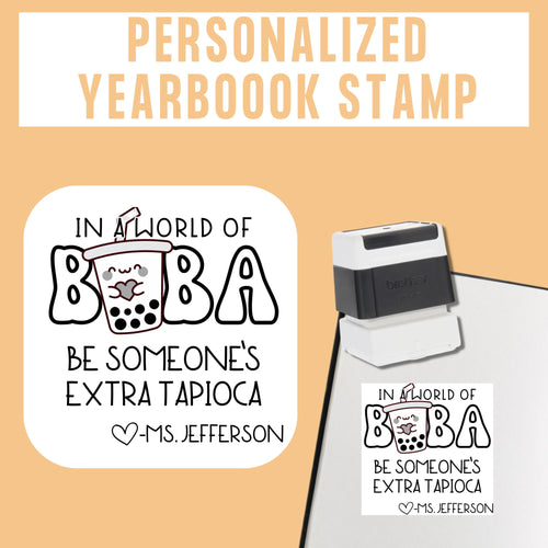 Boba Tea Teacher Yearbook Stamp | Self Inking | Custom