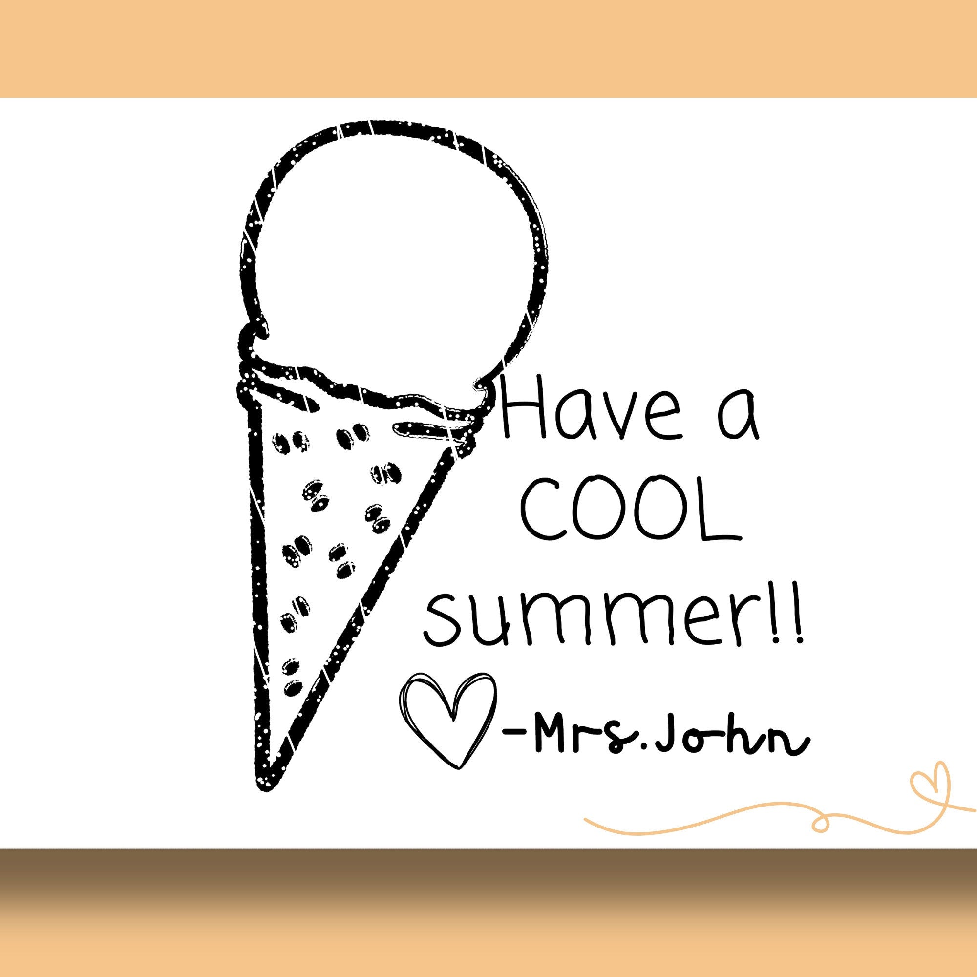 Cool Summer Ice-cream Teacher Yearbook Stamp | Self Inking | Custom