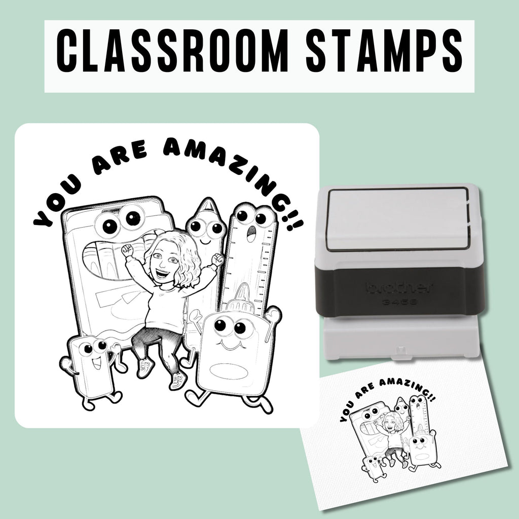 Teacher Bitmoji Classroom Stamp | Self Inking | Custom