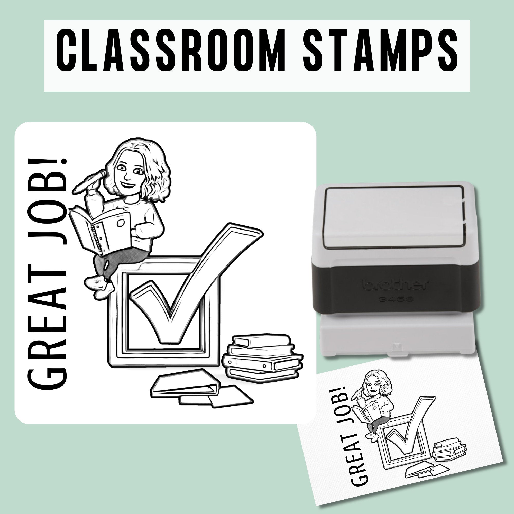 Teacher Bitmoji Classroom Stamp | Self Inking | Custom