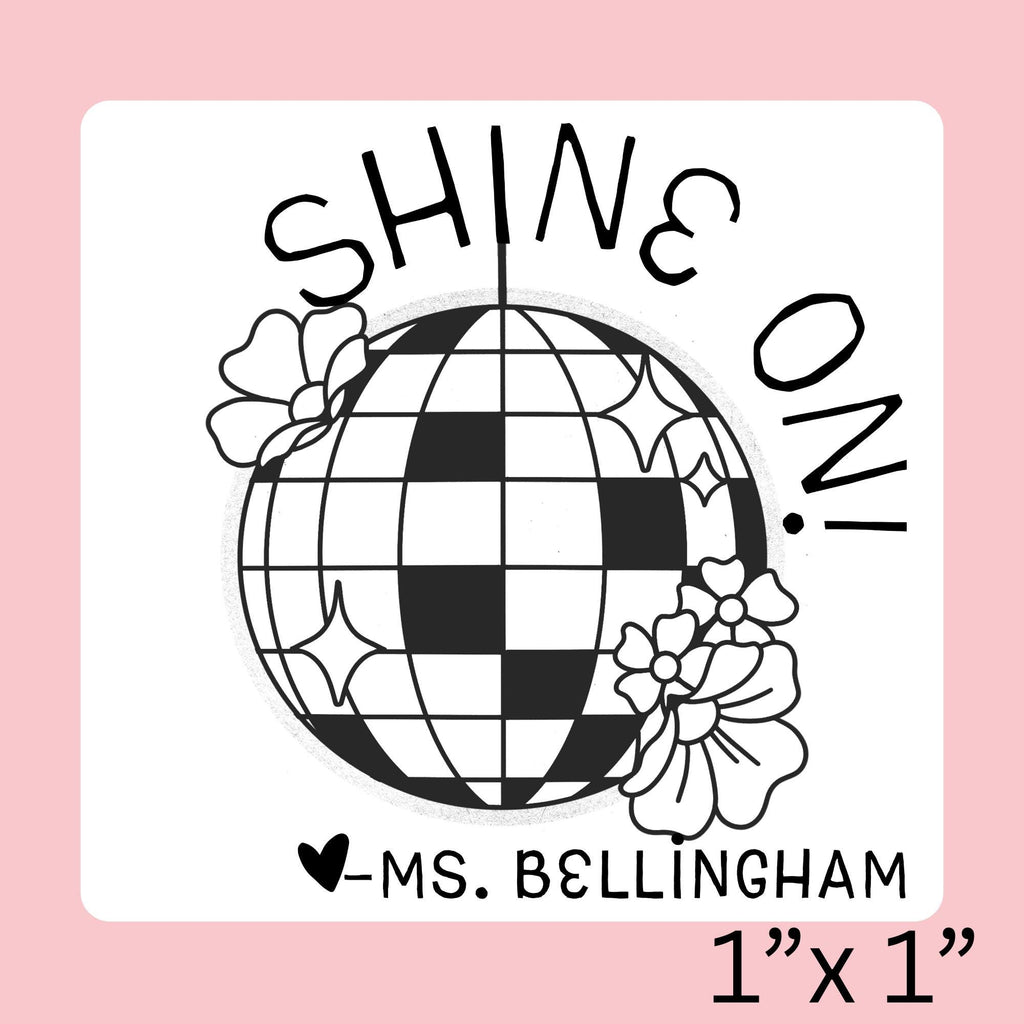 MINI | High Quality | Custom Self Inking Disco Ball Yearbook Stamp for Teachers