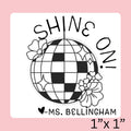 MINI | High Quality | Custom Self Inking Disco Ball Yearbook Stamp for Teachers