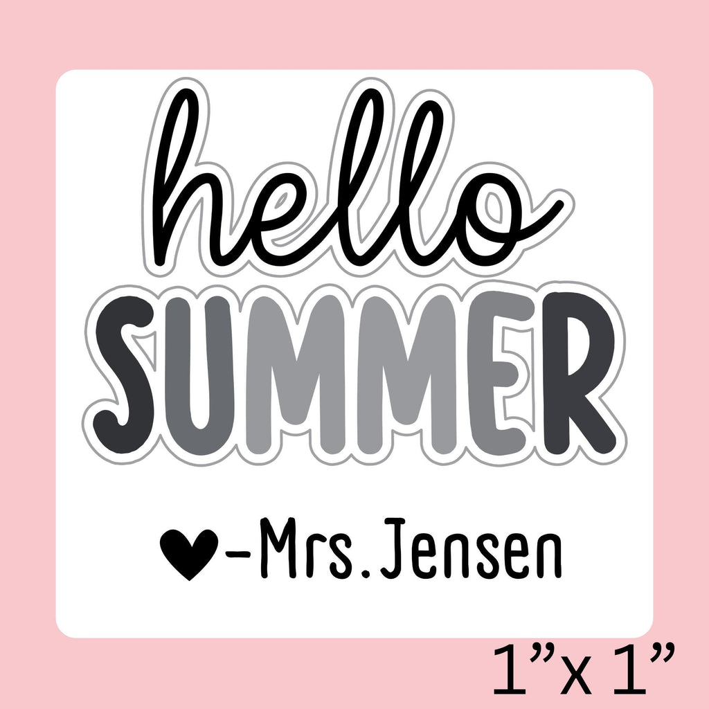 MINI | High Quality | Custom Self Inking Hello Summer Yearbook Stamp for Teachers