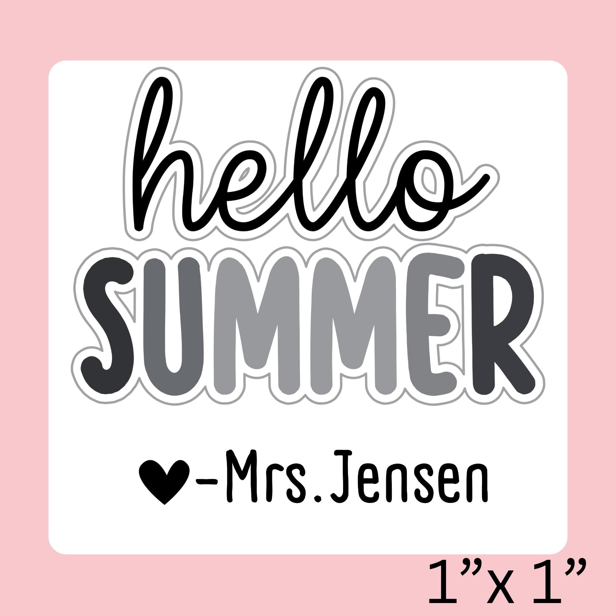 MINI | High Quality | Custom Self Inking Hello Summer Yearbook Stamp for Teachers