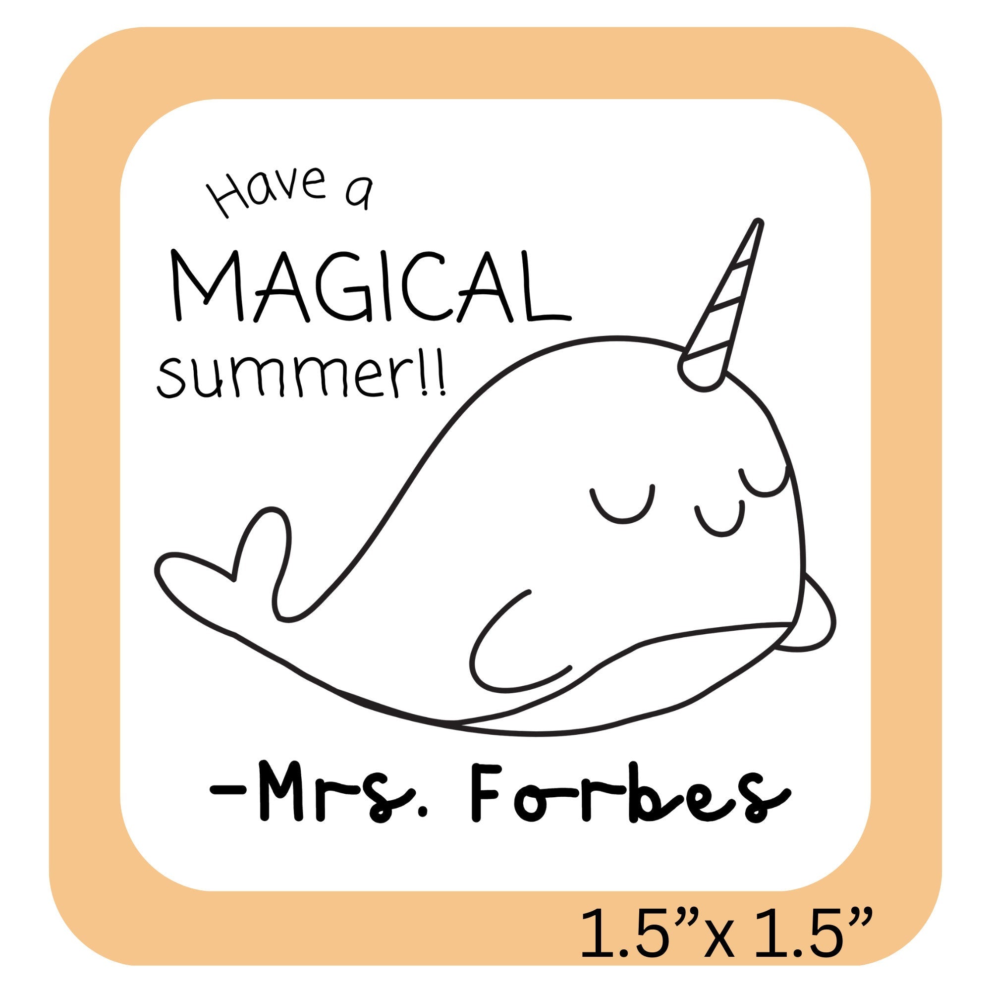 Narwhal Yearbook Stamp | Self Inking | Custom