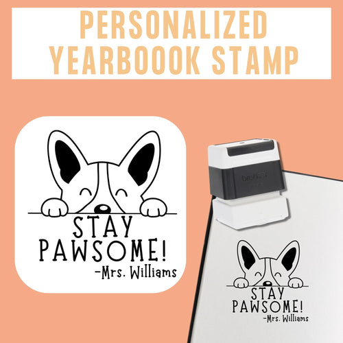 Cute Corgi Yearbook Stamp | Self Inking | Custom