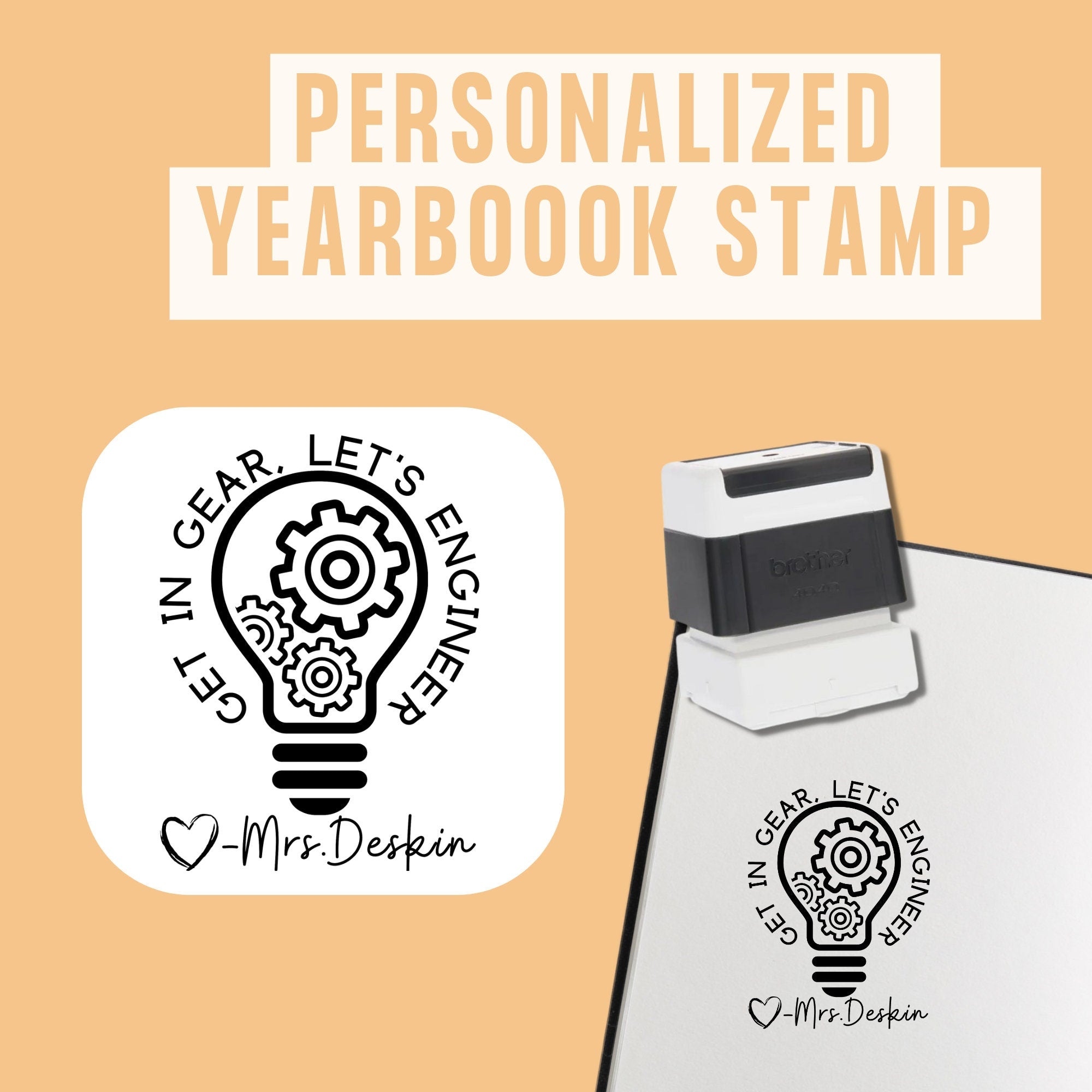 Engineer Teacher Yearbook Stamp | Self Inking | Custom