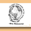 World Globe Teacher Yearbook Stamp | Self Inking | Custom