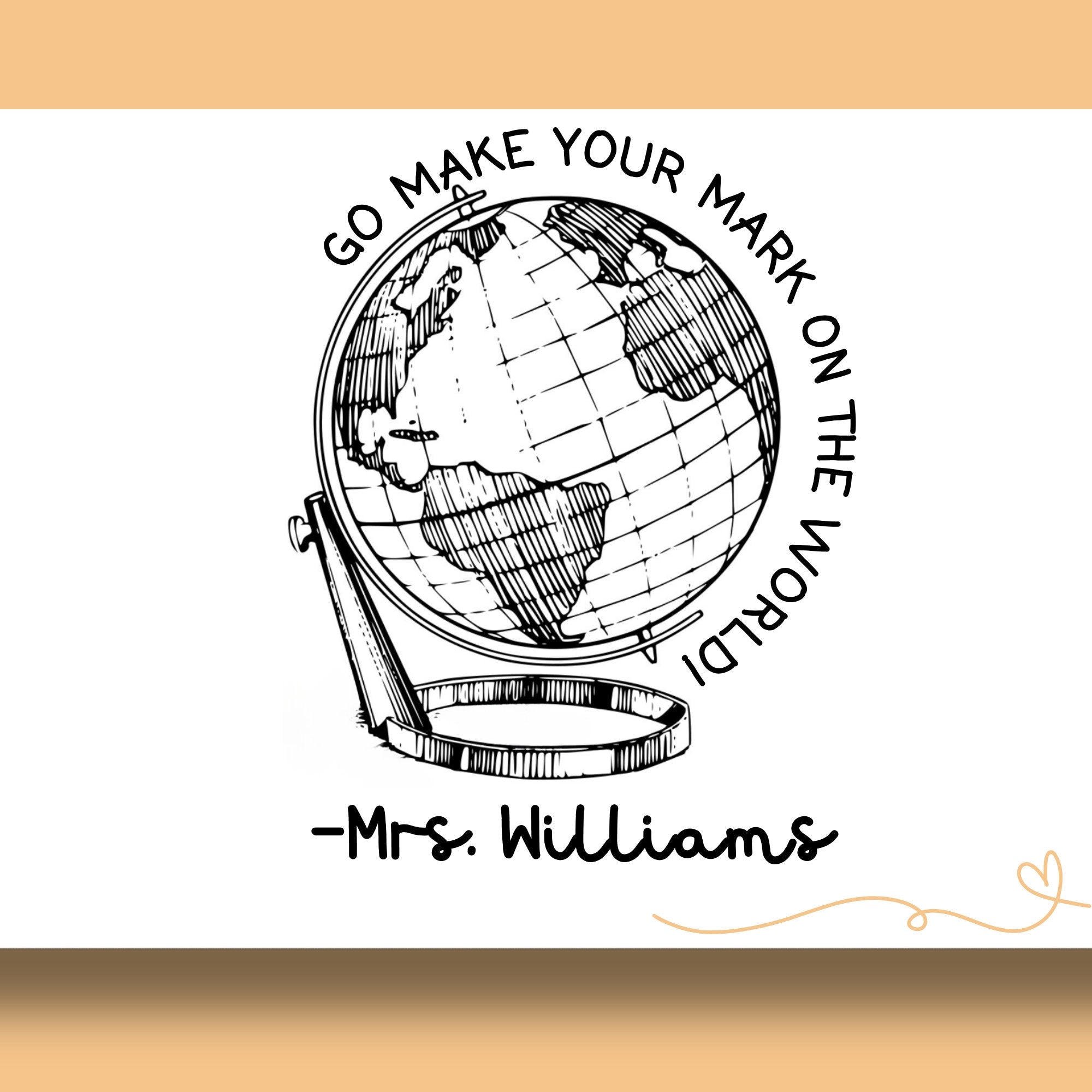 World Globe Teacher Yearbook Stamp | Self Inking | Custom