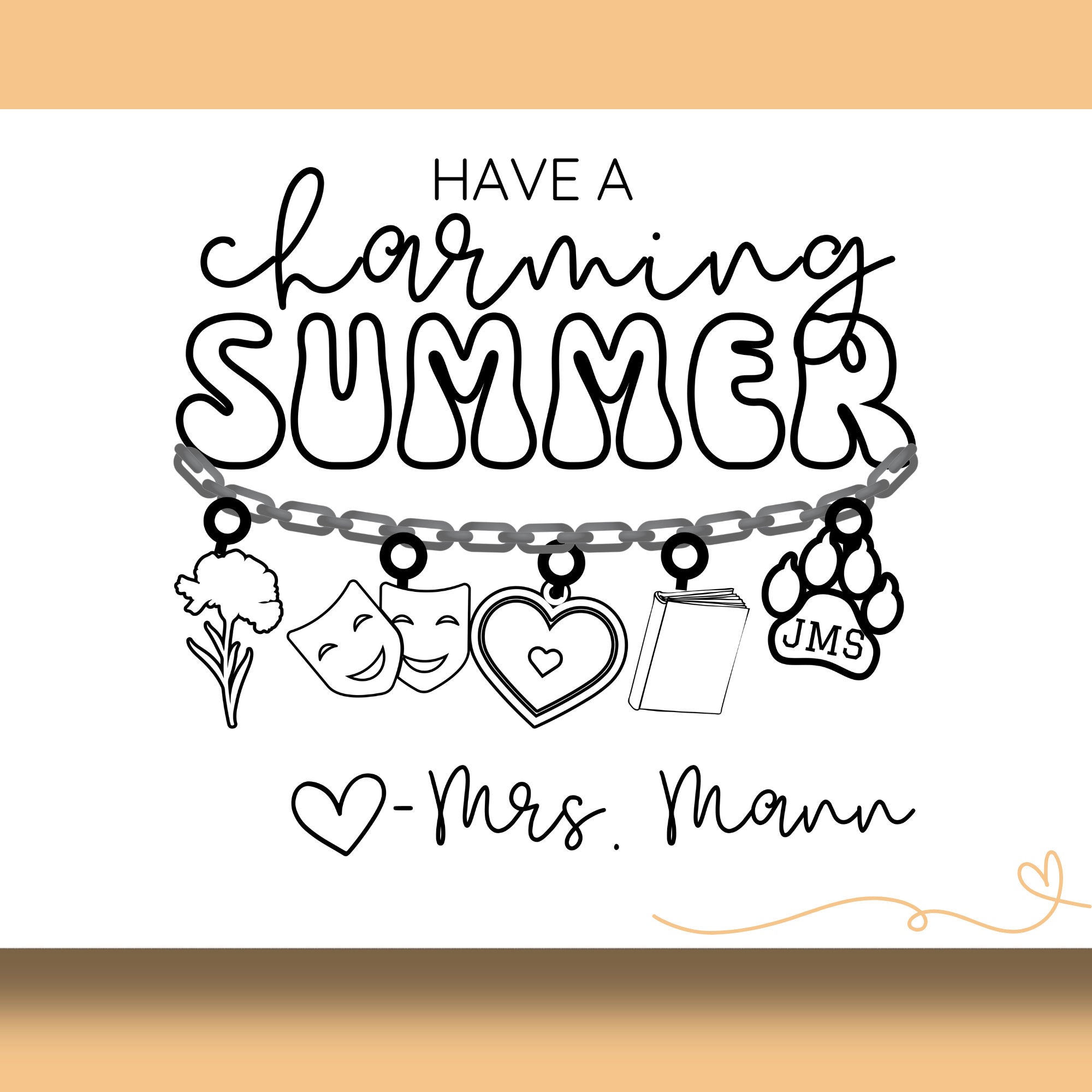 Charm Bracelet Summer Yearbook Stamp | Self Inking | Custom
