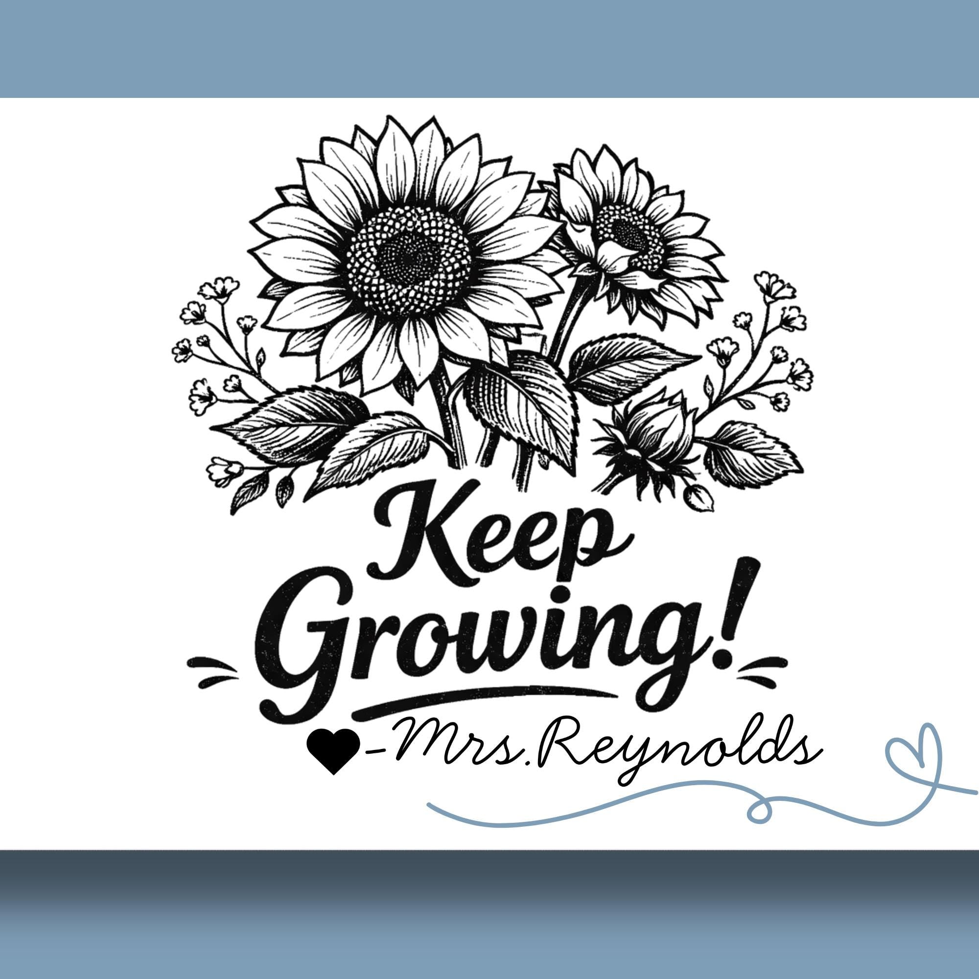 Personalized Sunflower Yearbook Stamp for Teachers – Self Inking Teacher Stamp – End of Year Gift