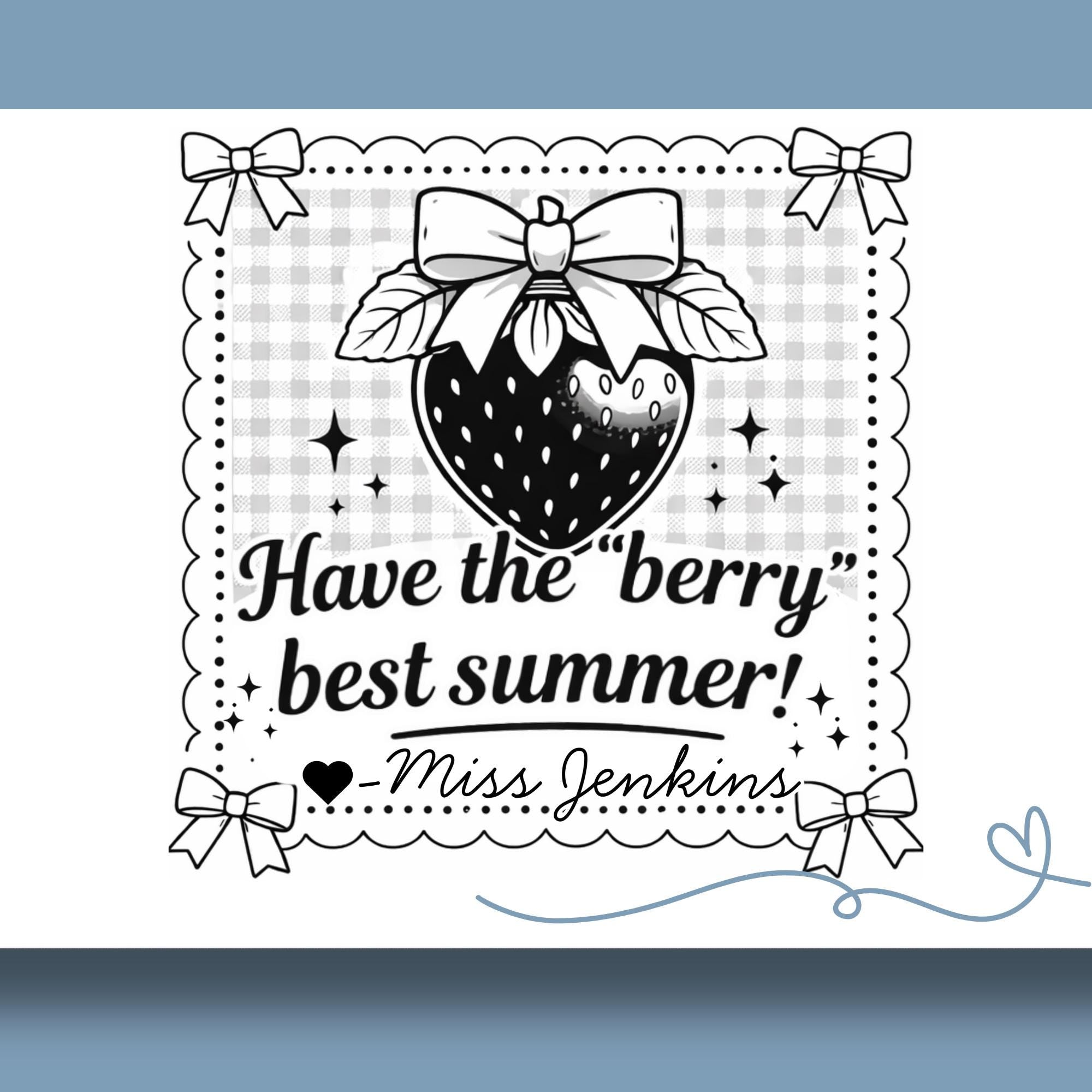 Personalized Strawberry Yearbook Stamp for Teachers – Self Inking Teacher Stamp – End of Year Gift
