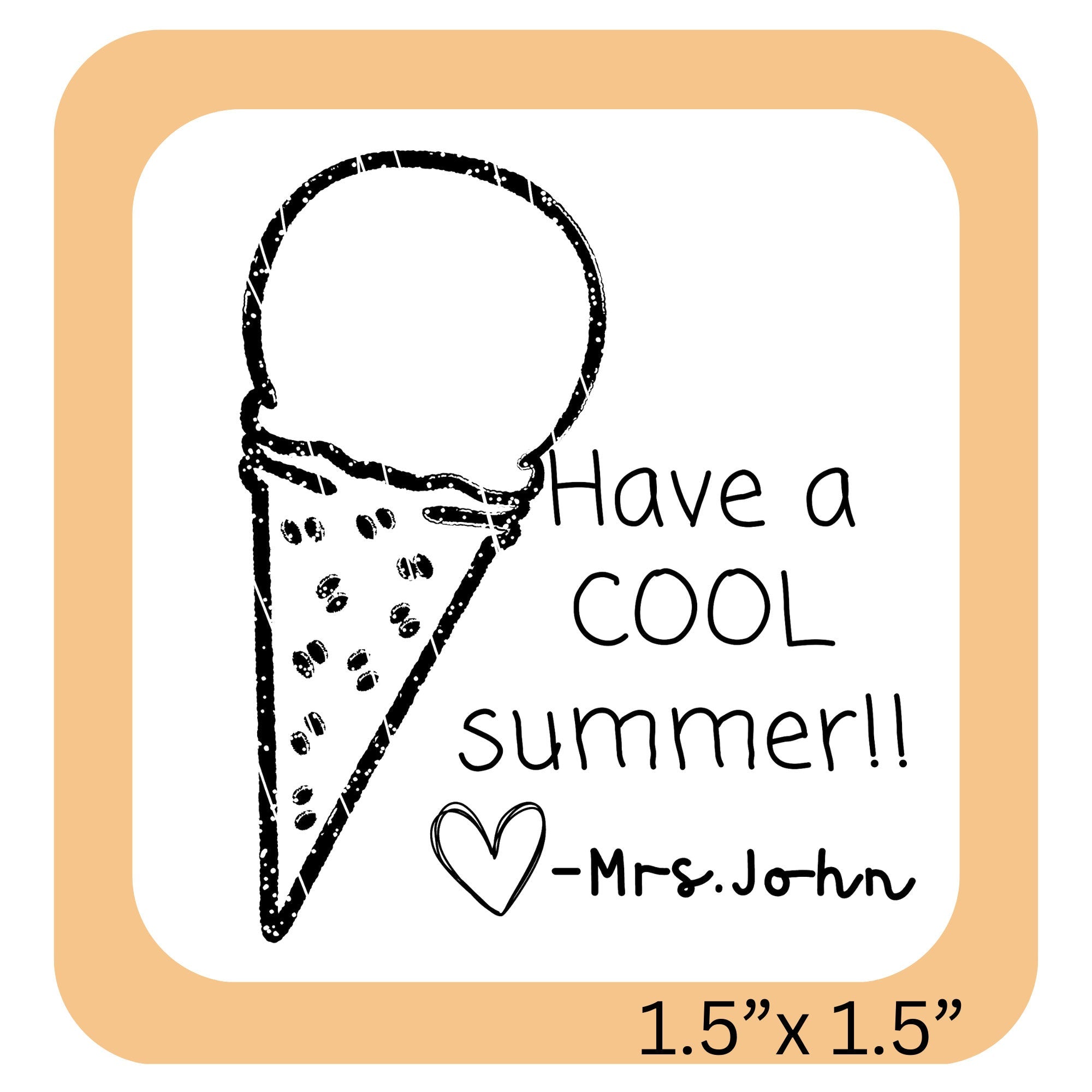 Cool Summer Ice-cream Teacher Yearbook Stamp | Self Inking | Custom